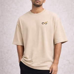 Infinity Wing Oversized Tee – Sand Beige